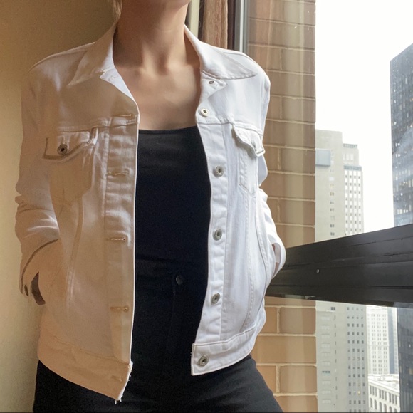 white jean jacket with jeans